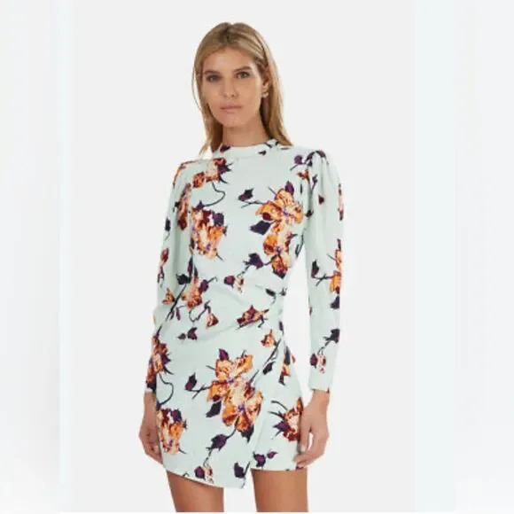 A.L.C. Jane Draped Floral Dress Floral Print Mini Dress Size: S