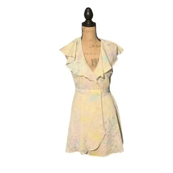 GB Warp Dress‎ Mini Ruffle Pastel Wedding Guest Special Occasion Spring Small