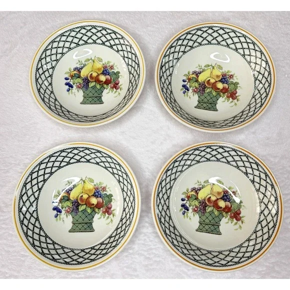 4 Villeroy and Boch Basket Pattern Soup Salad Cereal Bowl 6