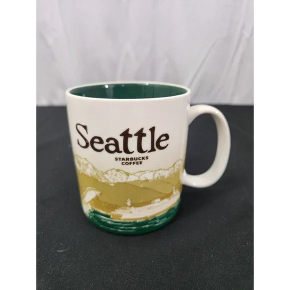 Starbucks Seattle Collector Series Mug 16oz 2009 Space Needle Skyline Coffee Cup