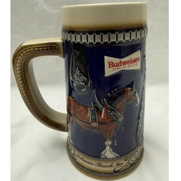 Vintage Budweiser Beer Stein Champion Clydesdales King‎ of Beers Collector Mug