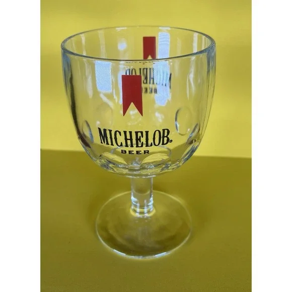 Michelob Beer Heavy‎ Glass Goblet Style Mug Remember Use To Be A Carnival Prize