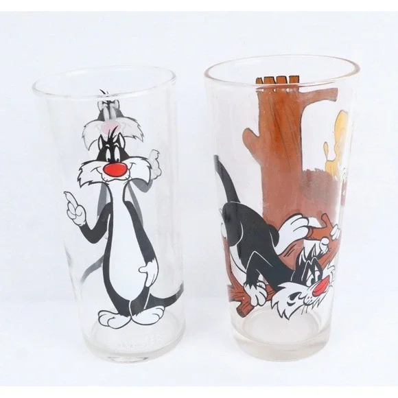 2‎ VTG 1976 Pepsi Sylvester & Tweety Collector Series Drinking Glassware