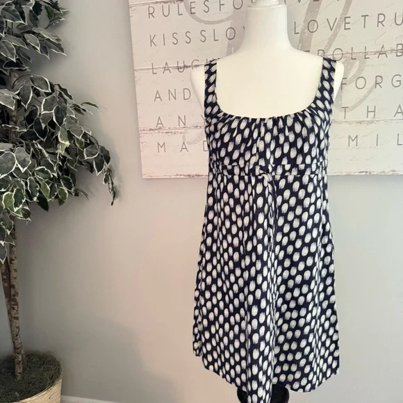 Patagonia Dress Womens‎ 2 Black White Sleeveless Ruffle Organic Cotton Hemp Tie