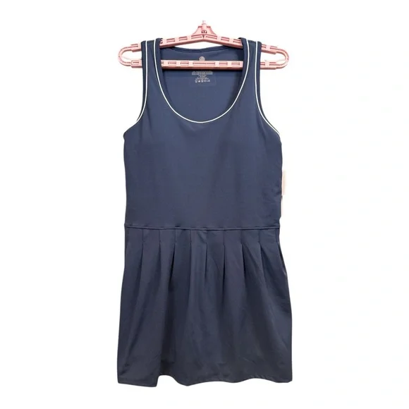 Yogalicious Women's‎ Nudetech Set Navy Blue Sleeveless  Athletic Sports Dress L