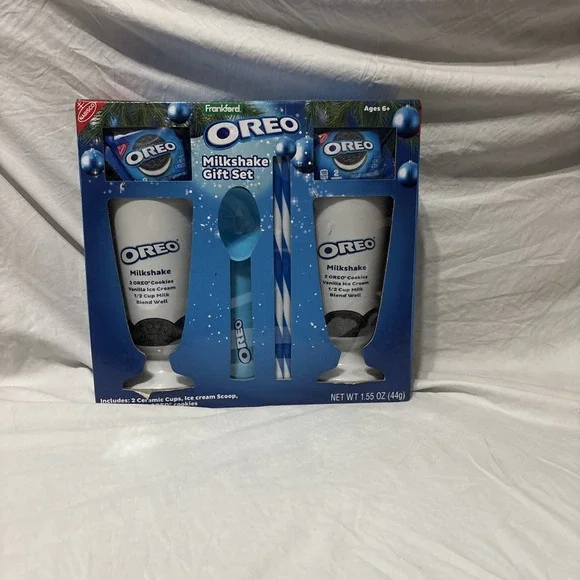Oreo Cookie Milkshake set two ceramic glasses Christmas/birthday Gift Present‎