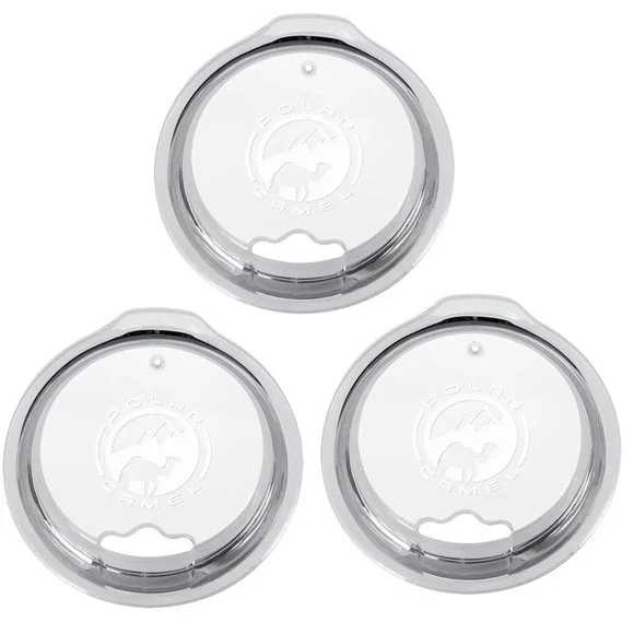 3-Pack Polar Camel Replacement Tumbler Lids 20oz Straw Hole Clear Fits Yeti 30oz