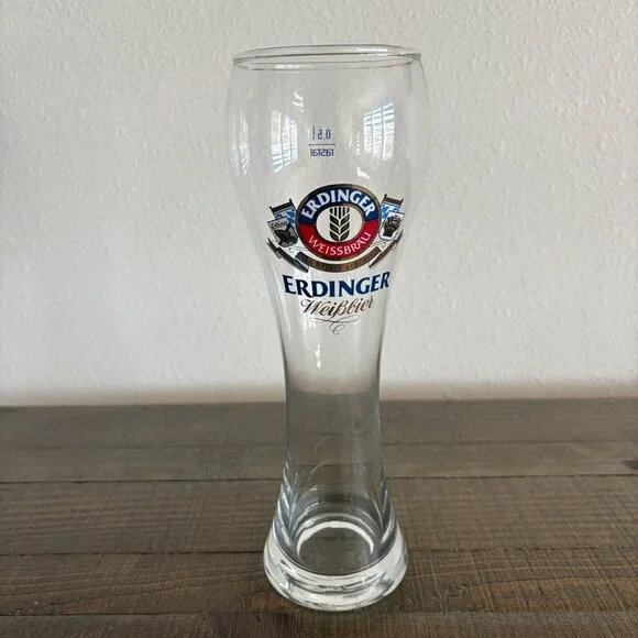 Erdinger‎ Weissbrau Weibbier Pilsner Beer Glass Germany .5l Weibbier Tall