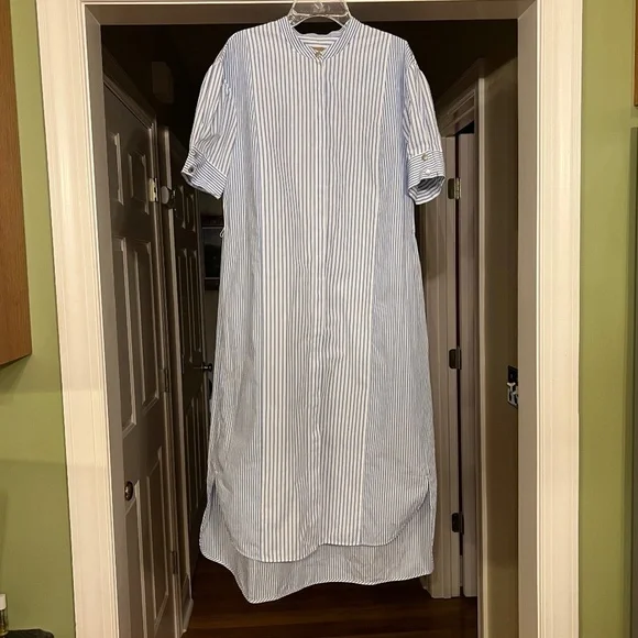 NWOT Women's Boss by Hugo Boss Desseni Stripe Cotton Midi Shirt Dress US Size 6