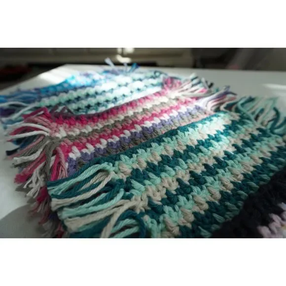 Handmade Crochet Boho Mug Rugs / Oversized Coasters set of 4