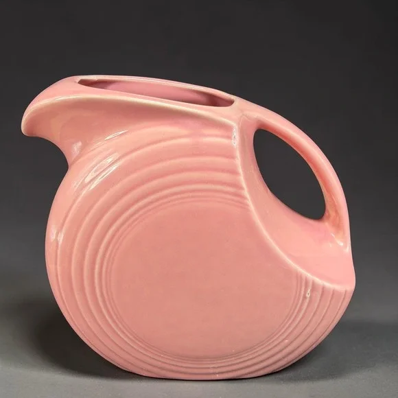 Fiesta‎ Rose Disc Water Pitcher Vintage Pink Homer Laughlin Fiestaware USA 7in