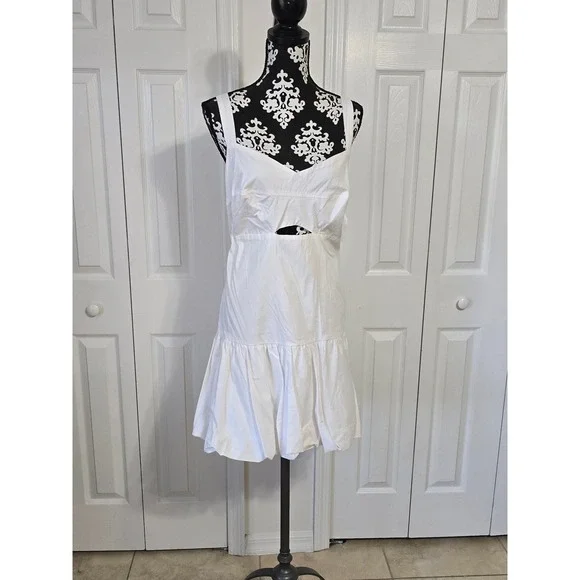 Bar‎ III White Cutout Ruffle Hem Sundress XL