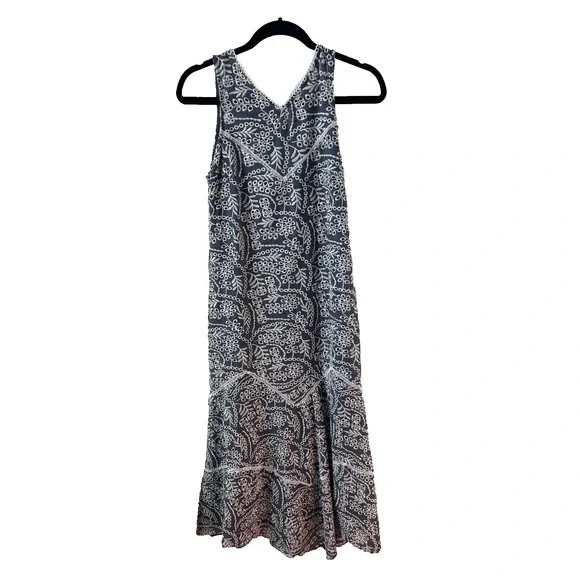 Sundance Marceline Embroidered Eyelet‎ Midi Dress Blue White Sleeveless XS NWOT