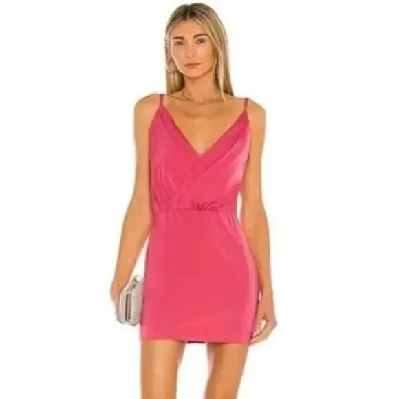 NBD Cathryn Mini Dress Hot Pink Straps Sleeveless Revolve NWT Sz. S