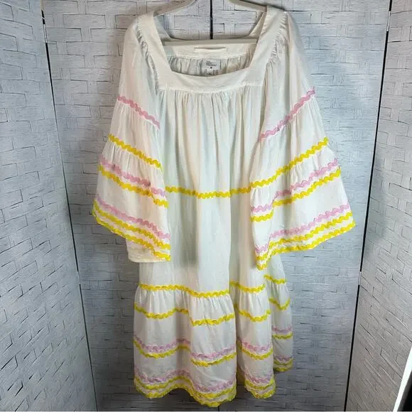 Lisa Marie Fernandez‎ target Womens midi dress Bell Sleeve coquette pockets