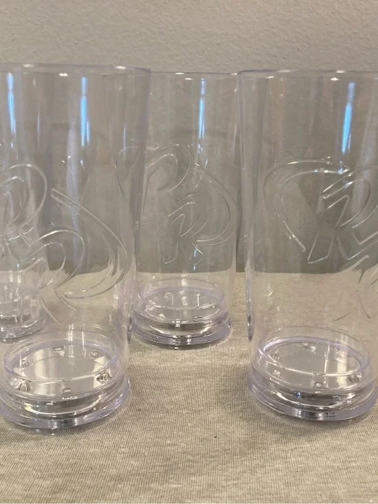 Fun Red Robin Light Up Clear Acrylic Drinking Tumblers - Set of 4