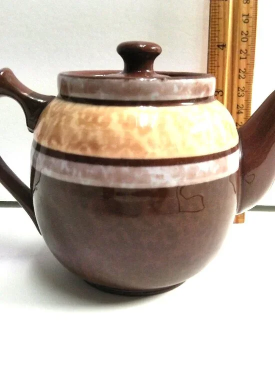 Sadler Brown Betty Style Ceramic Teapot w/ Lid 1940's Staffordshire England 4