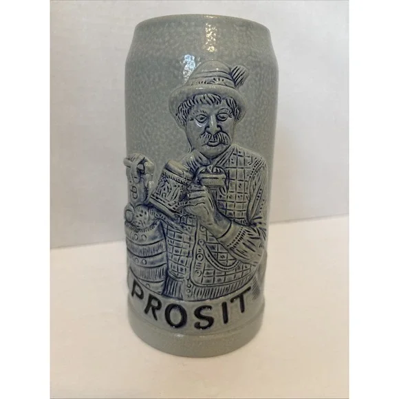 Vintage Prosit Original King 2 401 Germany German Beer Stein Stoneware EUC