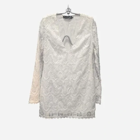 SMALL WHITE LACEY LONG SLEEVED BOHO‎ COUNTRY DRESS