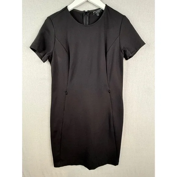 SophieGrace‎ Cecilia Dress Women L Black Short Sleeve Stretch Sheath Pockets LBD