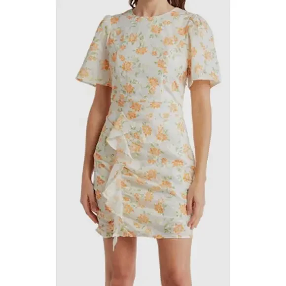 Adelyn Rae‎ Alicia Orange Floral Sheath Dress - Size Medium NWT