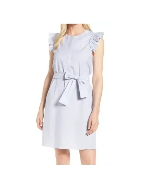 Gibson X Hi Sugarplum Flamenco Ruffle Tie Waist Striped Dress Sz XL