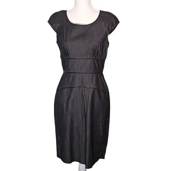 Calvin Klein Charcoal Grey Cotton Sheath Dress in Charcoal Grey Size‎ 6