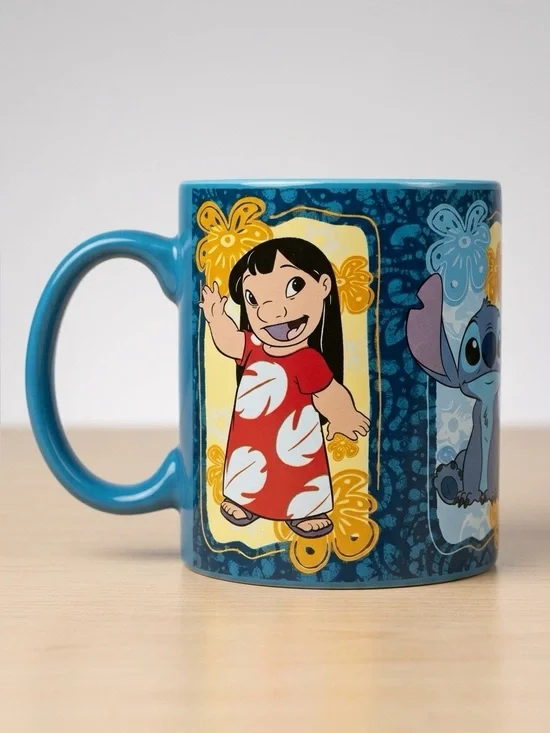 Disney Lilo & Stitch Angel Scrump Floral Portrait Ceramic Mug 20 oz