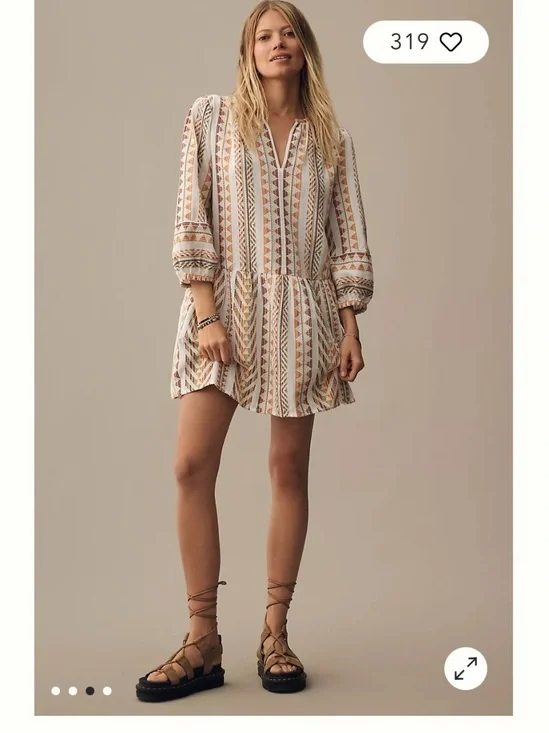 New VELVET GRAHAM & SPENCER Numa Embroidered Mini Dress summer party boho $270