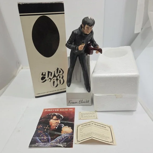1977 McCormick Forever Elvis 68‎ Music Box Whiskey Decanter Empty W/ Box