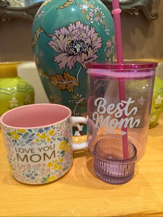 Love You Mom Mug & Best Mom Glass Tumbler