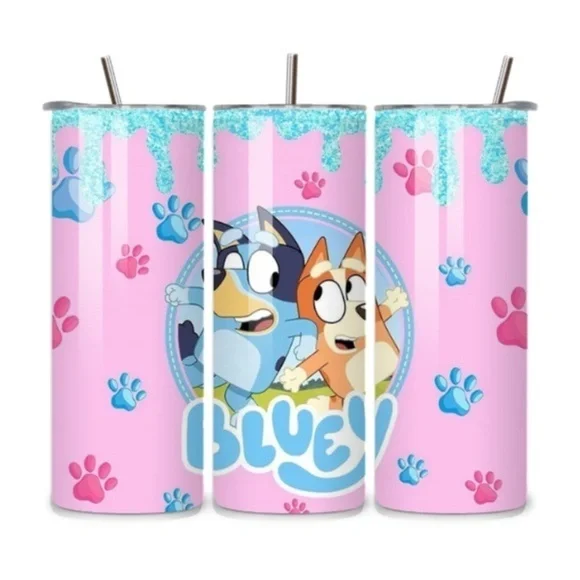 Bluey Pink Drip 20oz Stainless Steel Tumbler