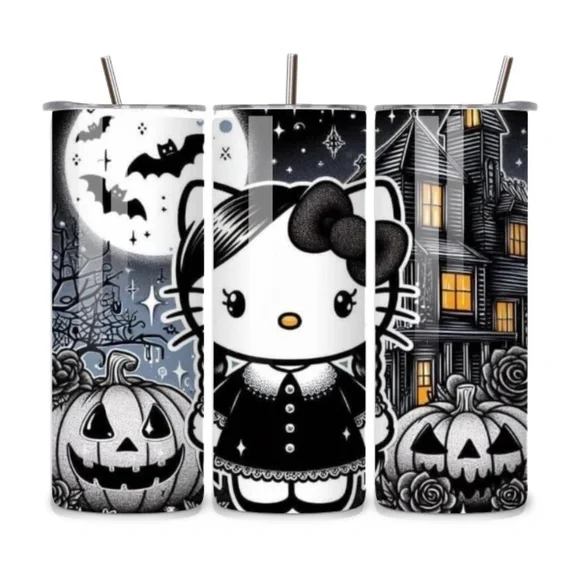 Hello Kitty Goth Halloween 20oz Stainless Steel Tumbler