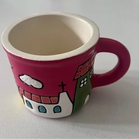 Rare‎ Kindu Hand painted Coffee Mug Cup Quito Ecuador