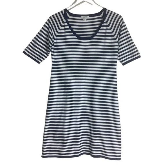 Garnet‎ Hill Marine Striped Shirt Knit Dress M