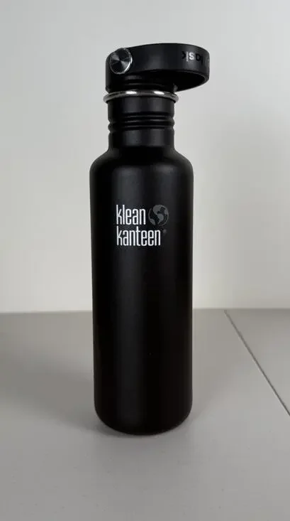 Klean Kanteen Black 27 Oz Water Bottle MISSING ORIGNAL LID