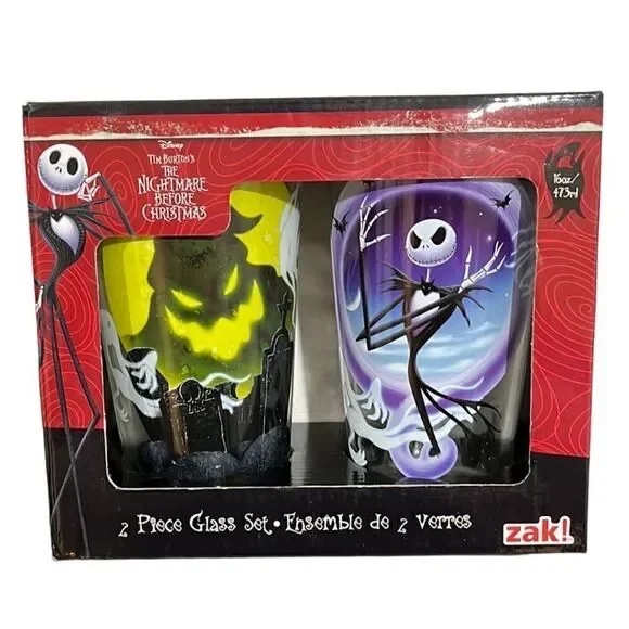 The Nightmare Before Christmas 2-Pc 16 oz Glassware Set