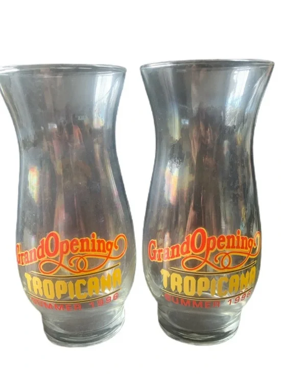 Vintage Tropicana Hotel Casino Atlantic City Grand Opening Hurricane Glass Lot