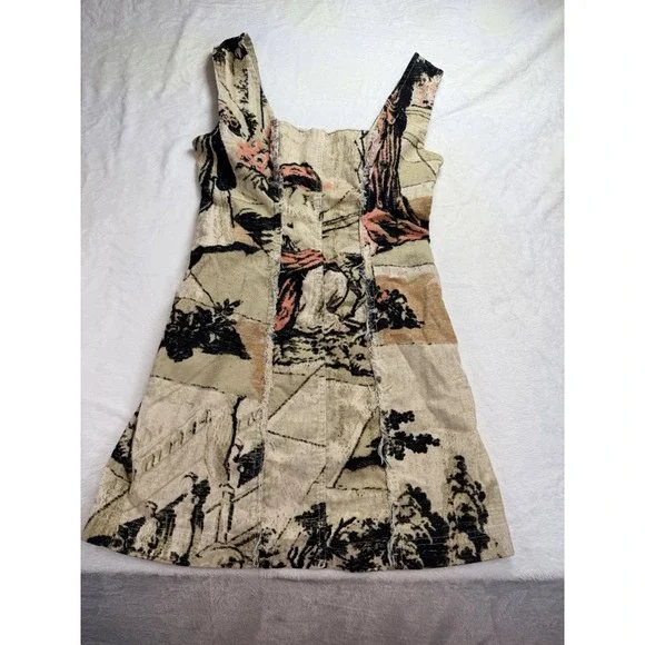 Urban Outfitters Uncut Corduroy‎ Mini Dress  Square Neck Size S Whimsigoth Artsy