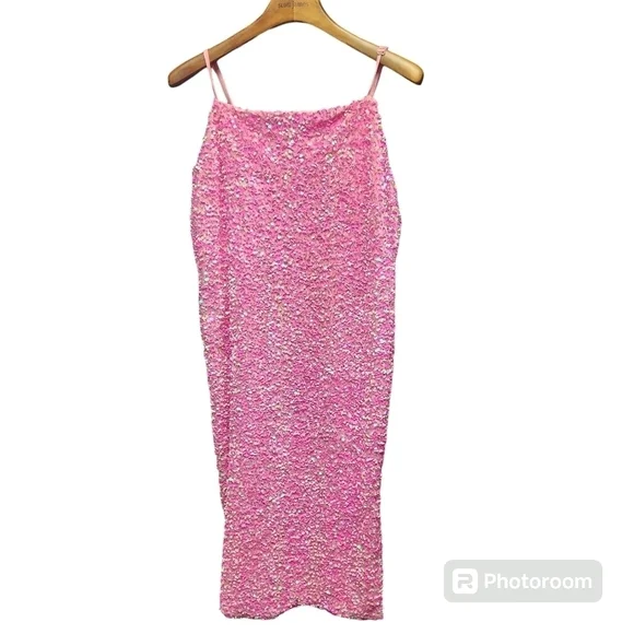 Thirty Thirty Pink Sequin Mini Dress   Sz. 1X Barbiecore Eras