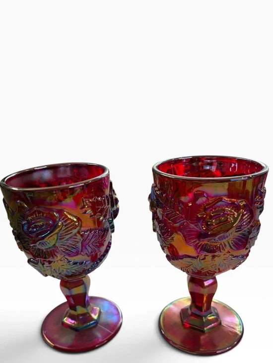 Vintage Madonna Inn Wild Rose Pattern 2 Water Glasses