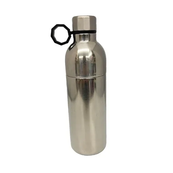 Starbucks Silver Water Bottle Carabiner Hook 20oz 3 Piece Steel Tumbler NEW