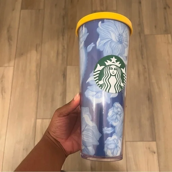 Starbucks Blue Desert Cactus Flower Venti Tumbler 24 oz Cold Cup
