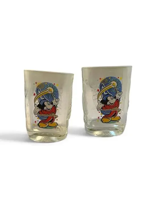 Vintage 2000 McDonald's Disney World Mickey Mouse Epcot Glass Tumbler