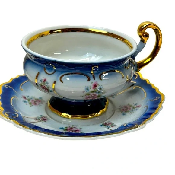 Chodov 1866 Vintage Footed Cup and Saucer