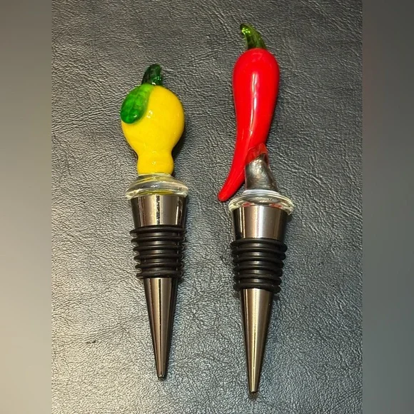Sandraalexandra Bottle Stoppers Set Of Lemon & Chilli Limited Edition NIB Glass