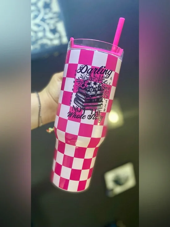 “Darling, This is just a…”Insulated Tumbler with Straw and Cherry Charm
