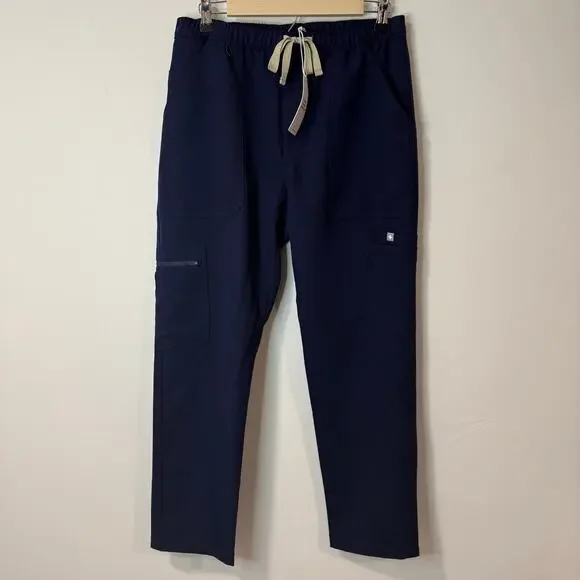 Figs Men's Cairo Scrub Pants Slim Cargo Pockets Navy Blue NEW Medium Short