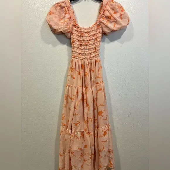 Floral Orange Maxi Dress
