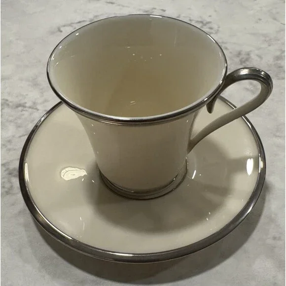 Lenox Solitaire Demitasse Cup And Saucer Set Espresso Made In USA